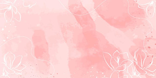 粉色水彩小清新线性花卉展板背景